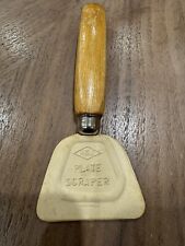 Vintage A & J Plate Scraper/Cleaner spatula Rubber Wood  Handle picture