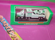 Hess 2001 Miniature Racer Car Transport Truck Holiday Toy Christmas Gift In Box picture