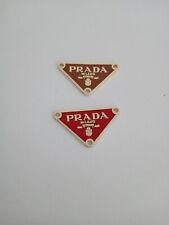 Lot Of Two 38mm Prada Logo Triangle with trim Gold tone Button  Zipperpull picture