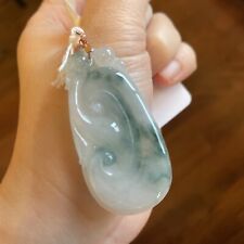 Burma Untreated Grade A jade Hand Carved. S925 Sterling Silver Ruyi picture