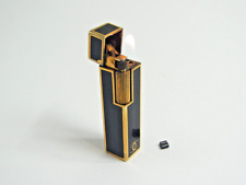 Working Vintage Cartier Mini Lighter 18KGP & Black Lacquer With 2p flint Rare picture