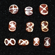 10 Large Ancient Etched Carnelian Beads in Good Condition Over 2000 Years Old picture