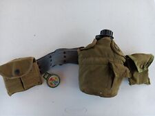 Vintage Genuine Military Tactical Belt With Canteen, Canteen Pouch, Ammo Pouch picture
