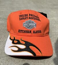 Inside Passage Harley Davidson Ketchikan Alaska Biker Flamed Embroidered Cap picture