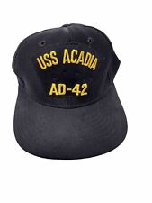 VTG United States Navy USS ACADIA AD-42 SnapBack Black Hat  New Era Sz. M-L picture