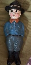 Antique Cast Iron 6.75” Tall Boy Scout Vintage Coin Bank picture