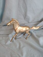 BEAUTIFUL VINTAGE BRASS HORSE RUNNING IN STRIDE 11 BY 8 IN picture