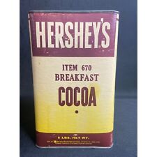 Vintage Hershey’s Breakfast Cocoa 5 lb Cardboard Container with Tin Top & Bottom picture