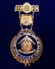 Heavy 1880 Masonic 3.5oz 14K Gold Grand Master's Jewel, Grand Lodge of Illinois picture