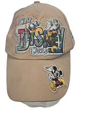 Vintage Walt Disney World Disney Parks Adjustable Hat Cap Mickey Mouse Beige NWT picture