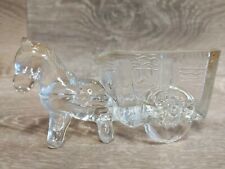 Vintage Pressed Glass Clear Small Donkey and Cart Dish picture
