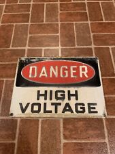Danger High Voltage Original Porcelain Paint Sign Philadelphia Industrial Co. picture