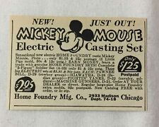 1935 small ad ~ MICKEY MOUSE ELECTRIC CASTING SET picture