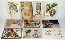 Christmas Post Card Lot Of 10 Edwardian Era Holiday Greetings picture