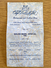 1940s CAPT BILL'S HOTEL restaurant menu ROCKAWAY BEACH, MISSOURI, Lake Taneycomo picture