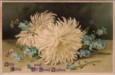 Vintage 1910s Embossed Greetings Postcard WITH LOVE AND ALL GOOD WISHES Flowers picture