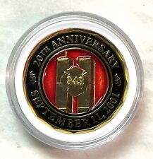 9-11 20Th ANNIVERSARY NEVER FORGET WTC 343 FDNY CHALLENGE COIN 1.75