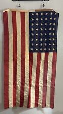 VINTAGE AMERICA FLAG VALLEY FORGE DISTRESSED FLAG CO 50 STAR USA MADE 60” x 34”. picture