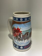 1995 Budweiser Holiday Beer Stein Lighting the Way Home Clydesdales picture