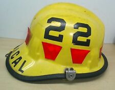 Vintage Cairns & Bros N660C Fire Fighter Helmet Yellow Rescue Helmet w/Liner picture
