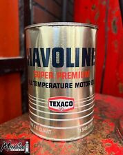 FULL 1970’s TEXACO Havoline Super Premium Motor Oil Can 1 qt. - Gas & Oil picture
