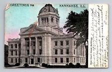 Kankakee IL-Illinois, Greetings, New Court House Building, Vintage Postcard picture