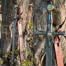 King Solomon's Sword Hand Forged Damascus Steel Blade Collectible Battle Ready picture