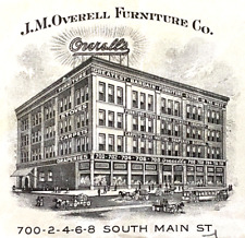 1920 OVERELL'S FURNITURE STORE antique sales receipt LOS ANGELES, CALIFORNIA picture