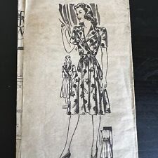 Vintage 1940s Marian Martin 9934 Belted Collared Dress Sewing Pattern 16 USED picture