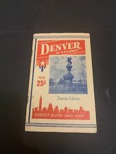 c.1930's-40's Denver Colorado At A Glance Street Guide and Map Tourist Edition picture