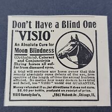 Vtg 1911 Print Ad Vision Remedy Association Cure Moon Blindness Horses Eyes picture