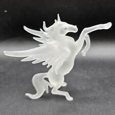 Vintage 1990s Cloudy Glass Unicorn Figurine Sculpture Crystal Eye Delicate picture