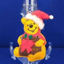 Vintage Disney Park Santa Winnie The Pooh Hunny Pot Plush Christmas Ornament picture
