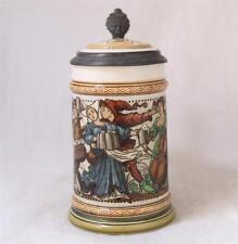Antique Mettlach Villeroy and Boch Beer Stein Etched Musical Theme #2094 c.1894 picture