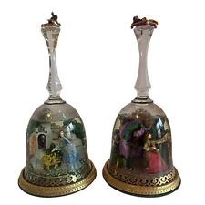 2 FRANKLIN MINT Jane Q. Lunga Snow Globes Beauty & Beast and Sleeping Beauty picture