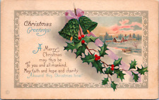 Vintage C. 1910 Christmas Greetings Postcard Poem Lincoln Pennsylvania picture
