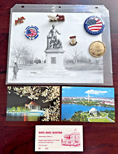 ASSORTED VINTAGE AMERICAN ITEMS-POSTCARDS, PINS, WHITE HOUSE RECEPTION, PHOTO picture