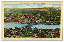 c1940's Keweenaw Land Of Michigan's Copper County Hancock Michigan MI Postcard picture