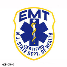 Certified EMT NJ New Jersey State Dept of Health Window Decal Sticker picture