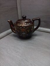 Vintage Moriage Teapot Handpainted Japanese Redware Pottery picture