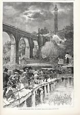 New York City High Bridge, Oldest Bridge, Bronx Manhattan, 1880s Antique Print picture