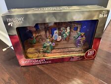 Vintage Musical Moving Shadow Box Christmas Holiday Time Nativity Scene NIB picture