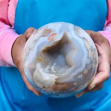 4.95LB Natural Beautiful Cherry Blossom Agate Ball Quartz Crystal Healing 1128 picture