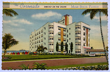 The Coronado Hotel Miami Beach Florida Art Deco Vintage Linen 1947 Postcard picture