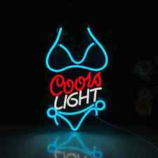 Coors Light Bikini Neon Sign Beer Decor for Garage Man Cave Bar Room Light Up picture