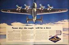 1942 Goodyear Aircraft Bomber Flying First In The Air WWII Vintage 2pg Print Ad picture