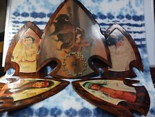 Vintage Wooden Arrowhead Native American  Paintings And Clock picture