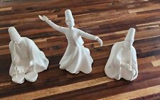 Set of 3 Yildiz Pasabahke Whirling Dervish SUFI Figures Turkish White Ceramic picture