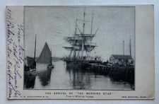 1906 MA Postcard New Bedford Arrival Whaling Sailing Ship 