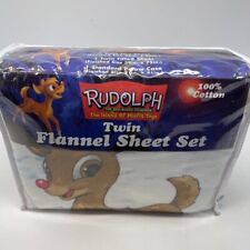 VTG New Twin sheet Rudolph The Red Nose Reindeer Island Of Misfit Toys Flannel picture